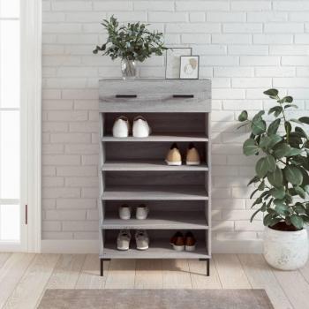 Zapatero gris Sonoma 60x35x105 cm madera multicapa