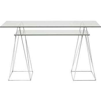 Mesa Escritorio Polar de Cristal 8 mm con Estructura Cromada