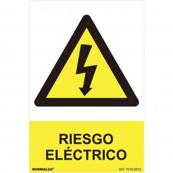 Cartel de peligro Riesgo eléctrico 30x40cm (PVC 0.7mm) - Normaluz