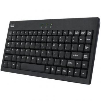 Adessonic AKB-110B EasyTouch Mini External Wired Keyboard for PC - PS-2 USB - Black