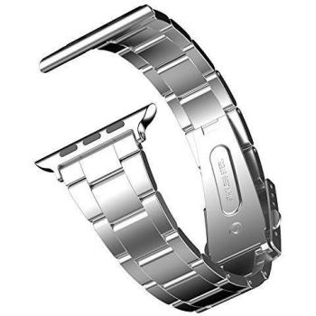 JETech Correa Reemplazable para Apple Watch 42mm y 44mm Series 1 2 3 4 5, Acero Inoxidable, Plateado