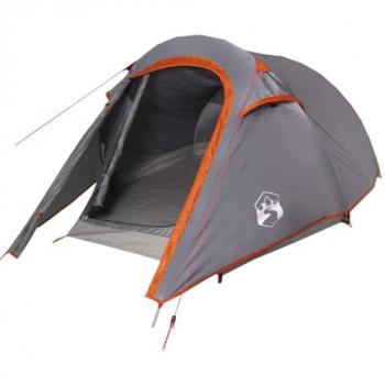 Tienda de campaña túnel 2 personas impermeable gris y naranja