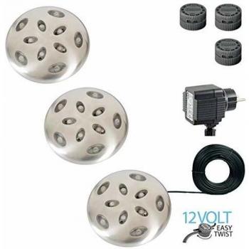 Pack de 3 balizas Thalos de 12 V para jardín, marca Luxform
