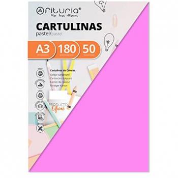 Pack de 50 Cartulinas A3 Rosa 180g Fabrisa