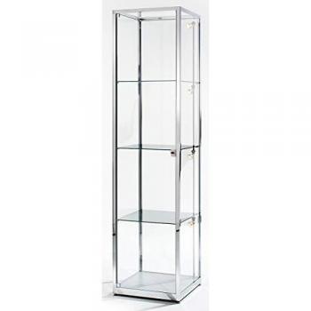 Vitrina de columna Kaiser Kraft 2000 mm, con puerta batiente y acabado en acero inoxidable, dimensiones 500 x 500 mm