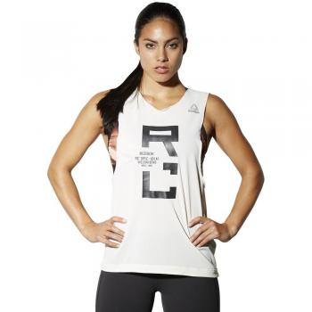 Reebok Combat Mesh Camiseta de Tirantes, Mujer, Blanco