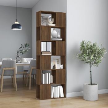 Librería/partición de Roble Marrón 60x24x186cm