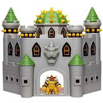 Super Mario - Castillo Nintendo de Bowser con Detalles Lujosos y con la Exclusiva Figura de Acción Articulada “Bowser” de 6 cm – Juguete para Niños con Sonidos Auténticos – Juguete Niños 3 años +
