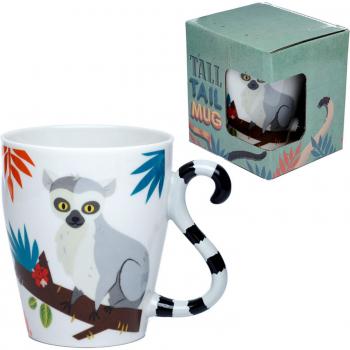 Taza de Porcelana Puckator - Asa con Forma de Cola Lamur
