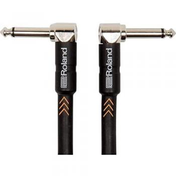 Roland Black Series Patch/pedal cable—right-angle 1/4-inch connectors, length: 6-inch/15 cm - RIC-BPC