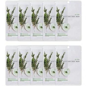 Pack of 10 eunyul daily care facial sheet mask pack tea tree x 10ea korean skincare hydrating nourishing natural ingredients for all skin types