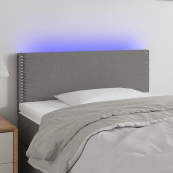 Cabecero LED de Tela Gris Oscuro 90x5x78/88 cm con iluminación integrada