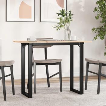O-Frame Dining Table 100x50x75 cm Solid Pine Wood and Cast Iron