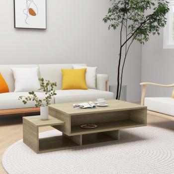Mesa de centro vidaXL de madera contrachapada y aglomerado, dimensiones 105x55x32 cm, disponible en colores blanco, negro y roble Sonoma