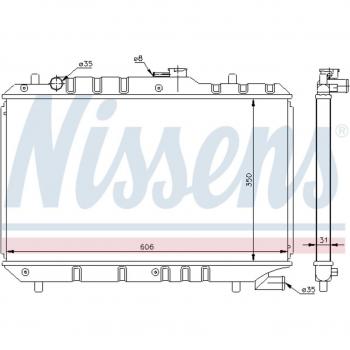 Radiador Nissens 64168 para enfriamiento térmico del motor