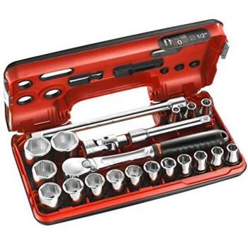 Cofre Estanco de Llave de Carraca 1/2 con 21 Piezas y Dados de 6 Puntas - FACOM SL.DBOX1PB