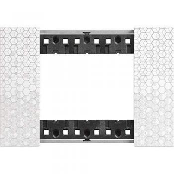 Placa Bticino Living Now 3 Modulos Efecto Pixel KA4803MW