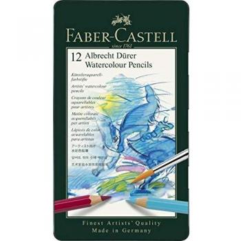 Faber-Castell 117512 - Estuche de metal con 12 ecolápices acuarelables, multicolor