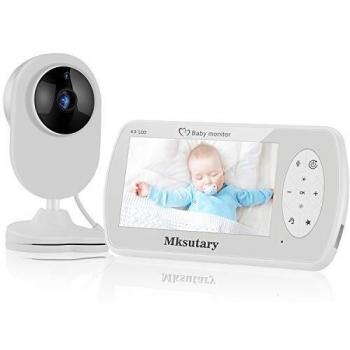 Cámara vigilancia bebe, Vigilabebés Inalambrico con cámara Bebé Monitor Inteligente con Pantalla LCD de 4.3