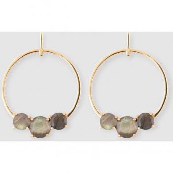 Pendientes de aro Cosmic Dust Moonlight con pedrería en blanco