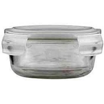 House Doctor Caja con Tapa, Redonda, Transparente, Alto, diámetro, 2 Unidades de 400 ml, h: 6 cm, Dia: 14 cm