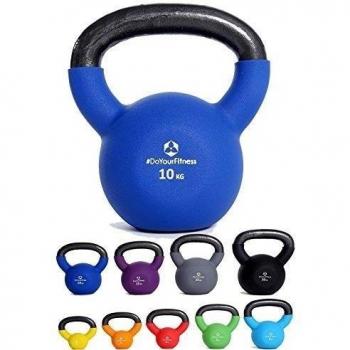 Kettlebell »Kylon« pesa esférica 2 - 20 kg / Pesa de mano de 100 % hierro con superficie de neopreno / Calidad de gimnasio para un alto rendimiento / 10 kg / azul marino
