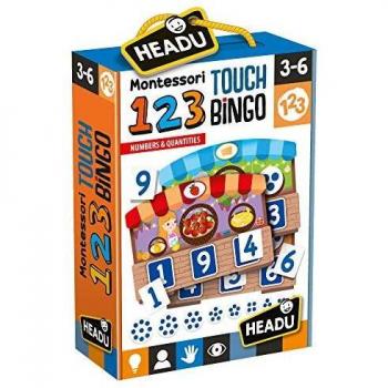 Montessori Touch Bingo 123: Educational Game for Learning Numbers and Quantities