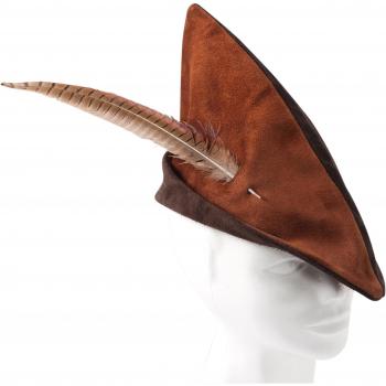 fantashion K 72 - puntiaguda sombrero de piel, Robin Hood Gorro, rotbraun/Color Marrón Oscuro