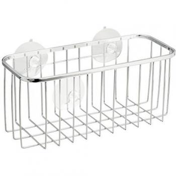 Cesto Ducha Hondo de Acero Inoxidable con Ventosa - Estantería Baño Ragusa 22.5x10.5 cm