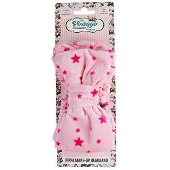 The Vintage Cosmetic Company, Pippa Make-up Headband Super-Soft Fabric Hold Back Hair Pink Polka Dot Design