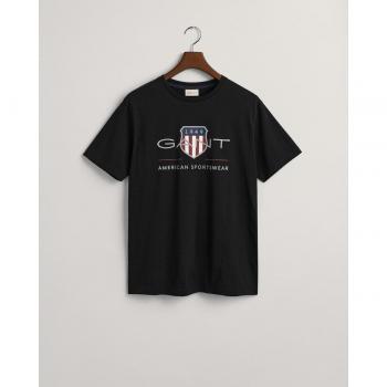 Camiseta de hombre Gant Archive Shield en color negro con diseño frontal
