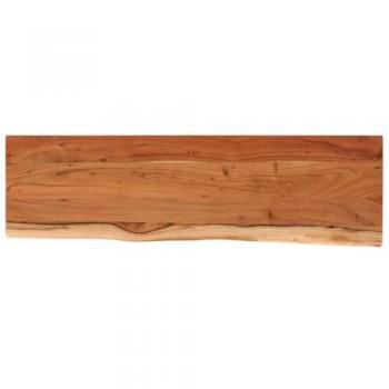 Estante de pared rectangular de madera de acacia con borde vivo, dimensiones 70x20x2,5 cm