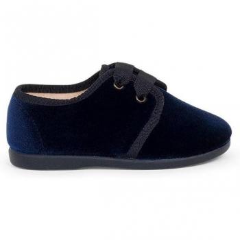 Zapato inglés de bebés de terciopelo cordón faya