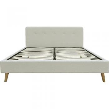 Cama de tela bouclette 160x200 - Crema Nemo