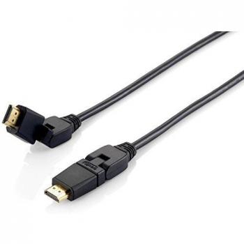 EQUIP CABLE HDMI V1.4 CABEZALES ARTICULADOS 5M NEGRO 119365
