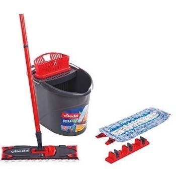 Vileda Set de mopa UltraMat completo, con mopa de recambio extra absorbente y sujeta-palos