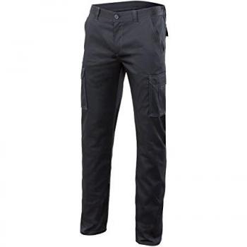 Pantalón de Trabajo Velilla 103002S Slim Fit Elástico Multibolsillos Negro