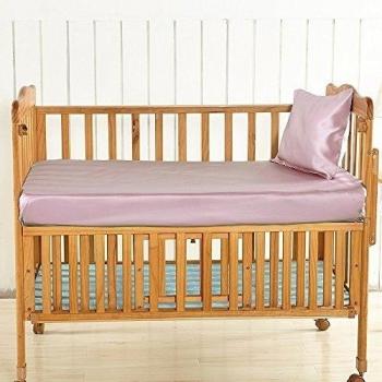 Lilysilk Sábana Bajera Ajustable De 19 Momme Seda De Cuna Rosa Rosado 60x120+25cm