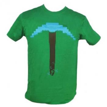 Camiseta Verde Minecraft Pickaxe Talla 12/13 años
