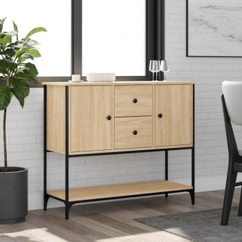 Aparador de madera de ingeniería 100x36x85 cm en color roble Sonoma, mueble de almacenaje para salón, buffet, armario auxiliar y armario de almacenamiento