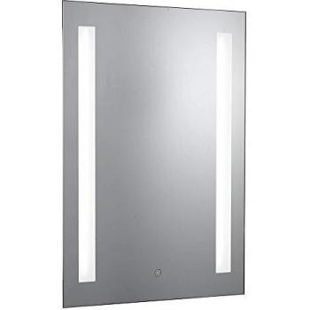 Espejo de baño LED táctil 2 luces plata con toma de corriente para afeitadora IP44 70cm
