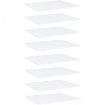 White Engineered Wood Bookshelf Boards Set of 8 - 23.6x19.7x0.6