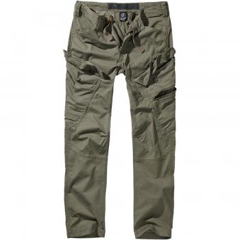 Brandit Adven Slim Fit Olive Cargo Pants for Men - Size M
