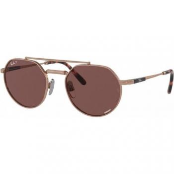 Ray-Ban RB8265 Jack II Titanium Polarized Sunglasses 3140AF Unisex Geometric Gold