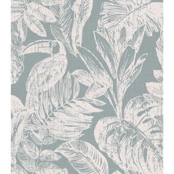 Papel Pintado DUTCH WALLCOVERINGS Rebecca Gris y Blanco - Papel de pared con diseño elegante en tonos gris y blanco, ideal para decoración interior, fácil de aplicar, resistente y lavable