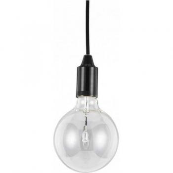 Lámpara colgante negra EDISON 1 bombilla, Ideal Lux Edison - Lámpara colgante de techo con 1 luz Negra, E27