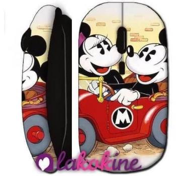 Ratón Inalámbrico Mickey y Minnie Mouse Auto