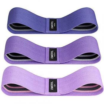 OMERIL Bandas Elasticas Musculacion, Antideslizantes Bandas de Resistencia de Tela, Cintas Elasticas para Gluteos, Cadera, Piernas, Brazos, Yoga, Pilates, Crossfit, Fitness, Ejercicios