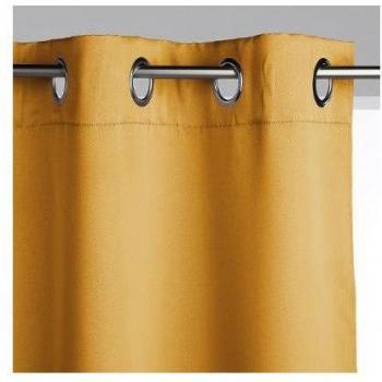 Cortina oscurecedora ocre - 140 x 260 cm - con ojales - Atmosphera