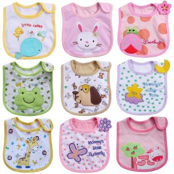 ElecMotive Juego de 9 Impermeables Baberos del Bebé paquete de Niña 0 a 3 años